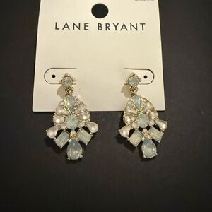 Lane Bryant Gold and Cream Drop Earrings